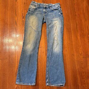 BKE Jeans Star 18 low rise Women 100% Cotton 28x31 1/2 Med. Wash Bootcut Flared